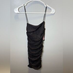 Hello Molly NEW Women's Open Back Black‎ Glitter Mini Dress Size Medium